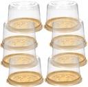 20Pcs Clear Plastic Cake Slice Boxes Stackable Cake Carrier for Home Parties and Bakeries Easy Assembly Transparent Design for Safe Dessert Transport
