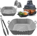 Air Fryer Accessories for Ninja Crispi, Liners for Ninja Crispi Air Fryer FN101GY, Plus Gloves and Tongs for Ninja Crispi in 4 Qt & 6 Cup Sizes, Liners for FN101UKGY by FryEasy