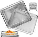Air Fryer Tray Replacement for Cuisinart TOA-28 AFR-25 Toaster Air Fryer Convection Oven, 11.3 * 9.7'' Non-stick Mesh Air Fryer Stainless Steel Basket Wire Rack Accessories Parts, Dishwasher Safe