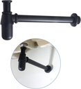 Contemporary Round Bottle P-Trap 1 1/4 - General Standard, Adjustable Bathroom Basin Sink Waste Trap Drain Kit, Matte Black Waste Pipe Assembly