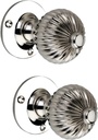 Infinity Decor Vintage Polished Nickel Regency Mortice Door Knobs Pair 60mm – Solid Brass Round Pull Door Handles Set for Internal and External Doors
