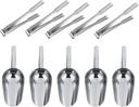 5Set Sweet Candy Buffet Ice Tongs & Scoops, 5 Oz Stainless Steel Mini Candy Scoops Small Ice Serving Tongs Teeth Shovel Scoop Buffet Clip for Cocktail Whiskey Tea Party Dessert