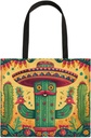Mr. Beard Cactus Canvas Tote Bag for Women Men Stylish Tote Handbag Shoulder Bag Reusable Grocery Bag Shopping Cloth Bag with Handles Portable Gift Bag （19.5"x17.9"）