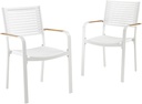 Ulax furniture Nuova Outdoor Aluminum Dining Chair, Set of 2 (White)