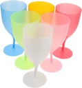 PRETYZOOM 6pcs Elegant Stemmed Drinking Glasses Unbreakable Goblets for Spring Holiday Wine Tasting Party Supplies