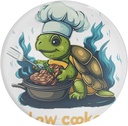 Slow Cooker Turtle Chef Cute Refrigerator Magnet Sticker Glass Decorative 1 PCS