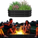 Fire Pit 24 Inch, Height 11.5 Inch, Square Galvanized Steel Fire Pit for Outside, Heavy Duty Steel Fire Pits In-Ground for Backyard,Camping,Bonfire,Raised Garden Bed for Garden (2X2X1 FT)