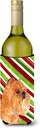 Caroline's Treasures SS4563LITERK Brussels Griffon Candy Cane Holiday Christmas Wine Bottle Hugger Bottle Cooler Sleeve Hugger Machine Washable Collapsible Insulator Beverage Insulated Holder