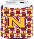Caroline's Treasures CJ1081-NTBC Letter N Football Maroon and Gold Tall Boy Hugger Can Cooler Sleeve Hugger Machine Washable Drink Sleeve Hugger Collapsible Insulator Beverage Insulated Holder