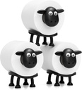 VELENTI Sheep Toilet Roll Holder, Free Standing Bathroom Set, 3D Printed, Funny Hilarious Black Sheep Loo Roll Holder, Tissue Paper Storage, Cute Bathroom Decor, X3, Set of 3
