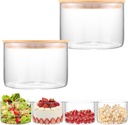 2PCS Premium Glass Trifle Bowl with Lid, Perfect for Desserts, Ice Cream, Fruit, Salads, and Food Storage 6 inch Stylish Clear Round Glass Container with Airtight Lid, Microwave Safe