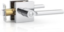 Probrico 1 Pack Polished Chrome Door Handle Interior Door knob Privacy Lever Square Keyless Lock for Bedroom or Bathroom Right & Left Side Door Lock