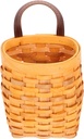 PRETYZOOM Woven Kitchen Basket - Handcrafted Woven Wall Hanging Basket for Fruits and Vegetables Unique Khaki Storage Solution for Home Decor