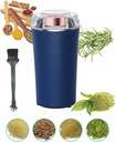 Electric Herb Grinder 200W Powerful Fast Grinding for Dry Spices Flower Buds with Brush, Easy On/Off One-Touch Push Button Powder Grinder Perfect For Herbs, Spices, Nuts, Grains and Coffee Beans
