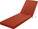 Chaise Lounge Cushion for Outdoor Furniture, Waterproof Fade and Tear Resistant Lounge Deck Chair Cushions for Patio Lawn Pool Resort Hotel, 72x21x3 Inch, Rust
