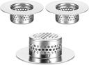 3pcs Bathroom Sink Strainer Fit Hole Size from 1.25" to 1.60" Bathtub Hair Catcher Bathroom Sink Drain Cover Stainless Steel Sinks Strainers Bath Tub Hair Catcher Mesh Sinks Strainer for Kitchen