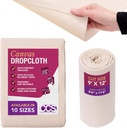 CCS Canvas Drop Cloth for Painting – All Purpose Cotton Duck Cloth Tarp for Curtains, Tablecloths, Backdrops – Washable & Reusable Floor Cover & Dust Sheet for Furniture (9x12 Ft)