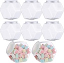 Yahenda 8 Pcs Hexagon Plastic Jars Cookie Jars with Airtight Lids Clear Candy Jar Wide Round Mouth Snacks Dog Food Candy Containers Reusable Coffee Display for Gifts and Storage(30 oz)