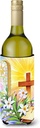 Caroline's Treasures APH5433LITERK Easter Cross and Bible in Stain Glass Window Wine Bottle Hugger Bottle Cooler Sleeve Hugger Machine Washable Collapsible Insulator Beverage Insulated Holder
