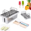 Stainless Steel Popsicle Mold, Commercial Ice Pop Molds 20PCS, Ice Lolly Popsicle Mould with Sticks and Lid, Ice Cream Maker Mold, Metal Ice Pop Molds