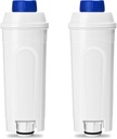 Coffee Machine Water Filter Compatible with Delonghi Filter DLSC002,ECAM, ESAM, ETAM, BCO, EC, EC680, EC800,Coffee Machine Filter Cartrige Replacement with Activated Carbon (2 PACK)