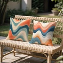Outdoor Pillow Covers 16x16 Inch, Set of 2 Colorful Pillows Double-Sided Pattern, Outdoor Cushions Marble Pillowcase Waterproof Velvet, Decorative Cushion Covers for Couch Garden Patio Furniture q125