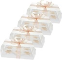 ABOOFAN 4pcs Clear Cupcake Carrier Box for Muffins Desserts Bakery Container with Smooth Surface for Parties Events Transparent Cupcake Holder