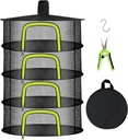 4 Layer Herb Drying Rack, Hanging Mesh Net, Foldable Plant Drying Rack With U-Shaped Zipper, Garden Trimming Shears and Hooks, For Drying Herbs Plants, Fruits, Seafood, Clothing(4 Layers-23.62'')
