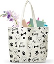 Lovely Puppy Themed Grocery Bag, Puppy Reusable Shopping Bag, Birthday Christmas Gifts For Women Dog Mom Dog Owner