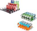 Automatic Soda Can Organizer and 2 Packs Clear Width Adjustable Soda Can Organizer for Refrigerator for Beer Soda Seltzer Drink Pop Cans Holder Storage Pantry Organization