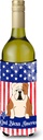 Caroline's Treasures BB3120LITERK Patriotic USA English Bulldog Fawn White Wine Bottle Hugger Bottle Cooler Sleeve Hugger Machine Washable Collapsible Insulator Beverage Insulated Holder
