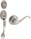 Design House 783514 Coventry Handleset with Scroll Interior Lever and Single Cylinder Deadbolt Satin Nickel