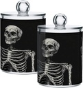 Halloween Skull 4PC Airtight Transparent Plastic Storage Jar Food Storage Container Plastic for Food Herbs Tea etc with Storage Lid easy to use and clean With lid Easy To Use