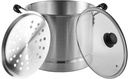 IMUSA USA Steamer with Glass Lid 20-Quart, Silver