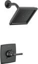 Delta Geist 14 Series Shower Faucet Set, Matte Black Shower Head and Handle Set, Valve Trim Kit, Matte Black 142864-BL (Valve Included)