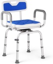 360° Swivel Shower Chair for Bathtub, Adjustable Shower Seat with Pivoting Arms for Inside Showers or Tubs, Tools-Free Assemble, Cold-Proof Pads