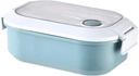 LIZEALUCKY Bento Box, Stainless Steel Lunch Box with 2 Compartments, Leakproof Portable Lunch Box, Insulated Food Storage Container for Adults Work, Office, Home Use (Blue)