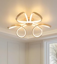 Q&S Modern Dining Room Light Fixture,Kitchen Led Ceiling Light,Dimmable Gold Flush Mount Ceiling Light Fixture for Bedroom with Remote,Led Chandelier for Living Room Hallway 3-Color Change