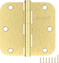 9 Pack Brushed Gold Door Hinges 3.5 Inch, 5/8" Radius Rounded, Standard Residential for Doors,Sturdy Hinges