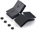 Ranbo Square Frameless Clamp Connector for Shower Door Fixed Panel, Glass-to-Glass Corner, 304 Stainless Steel, 5/16" - 1/2" (8-12 mm) Thickness, 2 PC, Matte Black