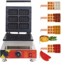 Double Mini Waffle Maker Machine, with 6 Slices 100mm Round Non-stick Grids, Makes 6 Personalized Individual Breakfast Keto Chaffles,110V