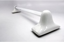 Tenedos White Glazed Ceramic Bathroom Accessory Kit - Not for Flat Surface Installation (Towel Bar)- There is an Insert That goes Inside Wall- Professional Installation Needed