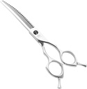 Curved Chunkers Dog Grooming Scissors 7.5 inch Curved Dogs Grooming Scissors Curved thinning shears for dogs for Pet groomers Seamless cutting
