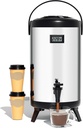 WantJoin Insulated Beverage Dispenser-75 Cup Hot&Cold water Urn for Catering-Stainless Steel Premium 12 L/3.2 Gallon Hot Drink Dispenser with Spigot for Coffee & Hot tea,Cold Milk,Water,Juice(Silver)