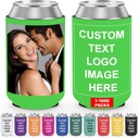 Personalized Can Cooler Sleeves - Bulk Custom Beer Can Coolers Collapsible Insulated Cup Sleeve Drink Holder for Wedding Birthday Bachelorette Bachelor Party Favors 1-1000pcs