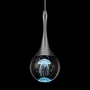 LED Pendant Light Kitchen Island Jellyfish Crystal Pendant Lights Dimmable Chrome Modern Hanging Light for Bedroom Bathroom Living Room 6000K Cool White, 1 Pack