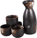 Japanese Sake Pot Cups Set Complete Sake Warmer Kit Vintage Style for Drinking