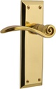 Nostalgic Warehouse New York Plate Passage Swan Lever in Polished Brass