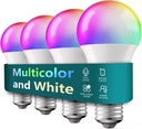TREATLIFE Smart Light Bulbs 4 Pack, UL Certified 2.4GHz Color Changing Light Bulb, Works with Alexa Google Home, A19 E26 Dimmable LED Light Bulb 9W 800 Lumen for Party Decoration, Smart Home Lighting
