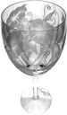 Hand Etched Italian Crystal Goblet Sandblasted (Sand Carved) Handmade Wine Water Glass Engraved (Morning Glory Flower, 340 Milliliter (11.5 Ounce) White Wine)
